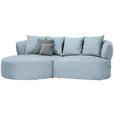ECKSOFA  in Flachgewebe Blau  166/235 cm  - Blau/Schwarz, MODERN, Kunststoff/Textil (166/235cm) - Hom`in
