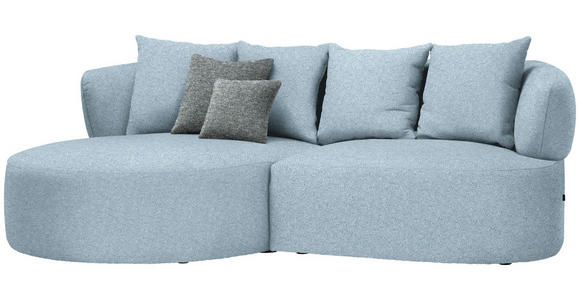 ECKSOFA  in Flachgewebe Blau  166/235 cm  - Blau/Schwarz, MODERN, Kunststoff/Textil (166/235cm) - Hom`in