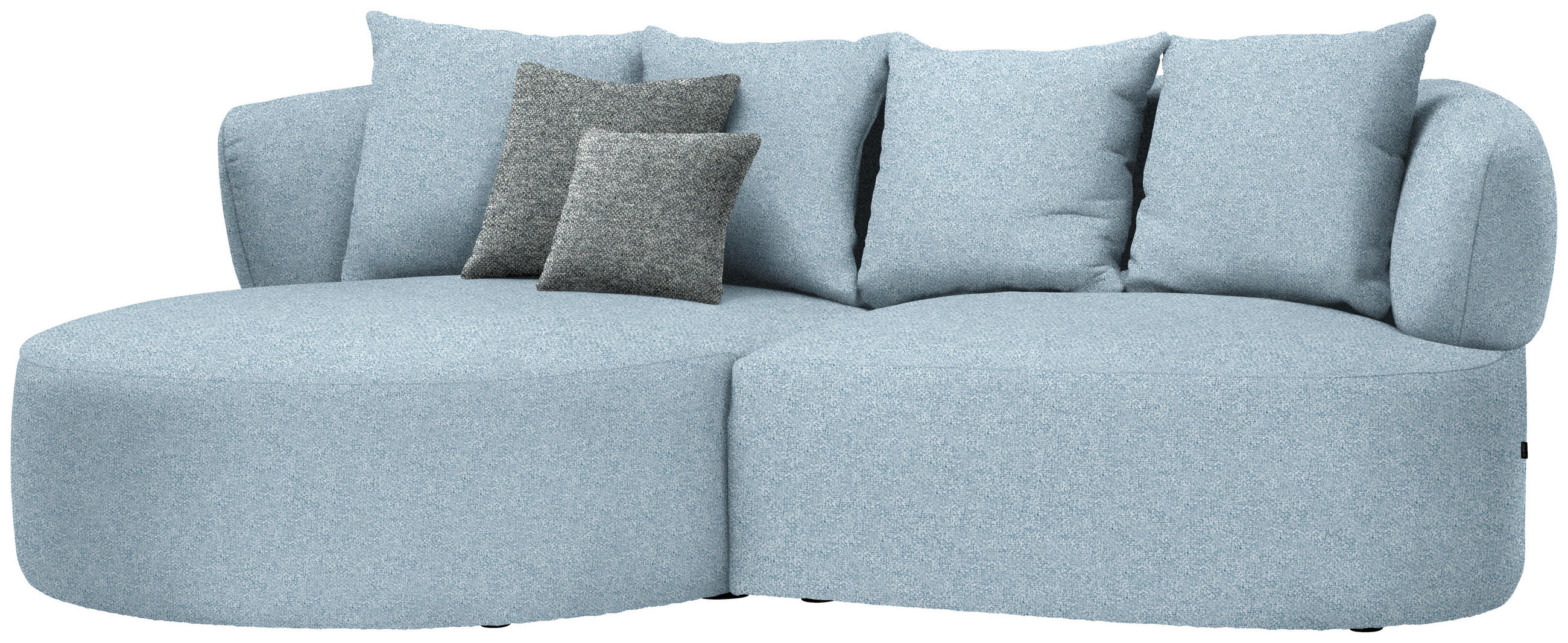 ECKSOFA in Flachgewebe Blau  166/235 cm  - Blau/Schwarz, MODERN, Kunststoff/Textil (166/235cm) - Hom`in