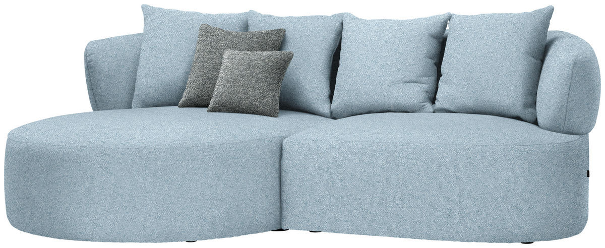 ECKSOFA  in Flachgewebe Blau  166/235 cm  - Blau/Schwarz, MODERN, Kunststoff/Textil (166/235cm) - Hom`in