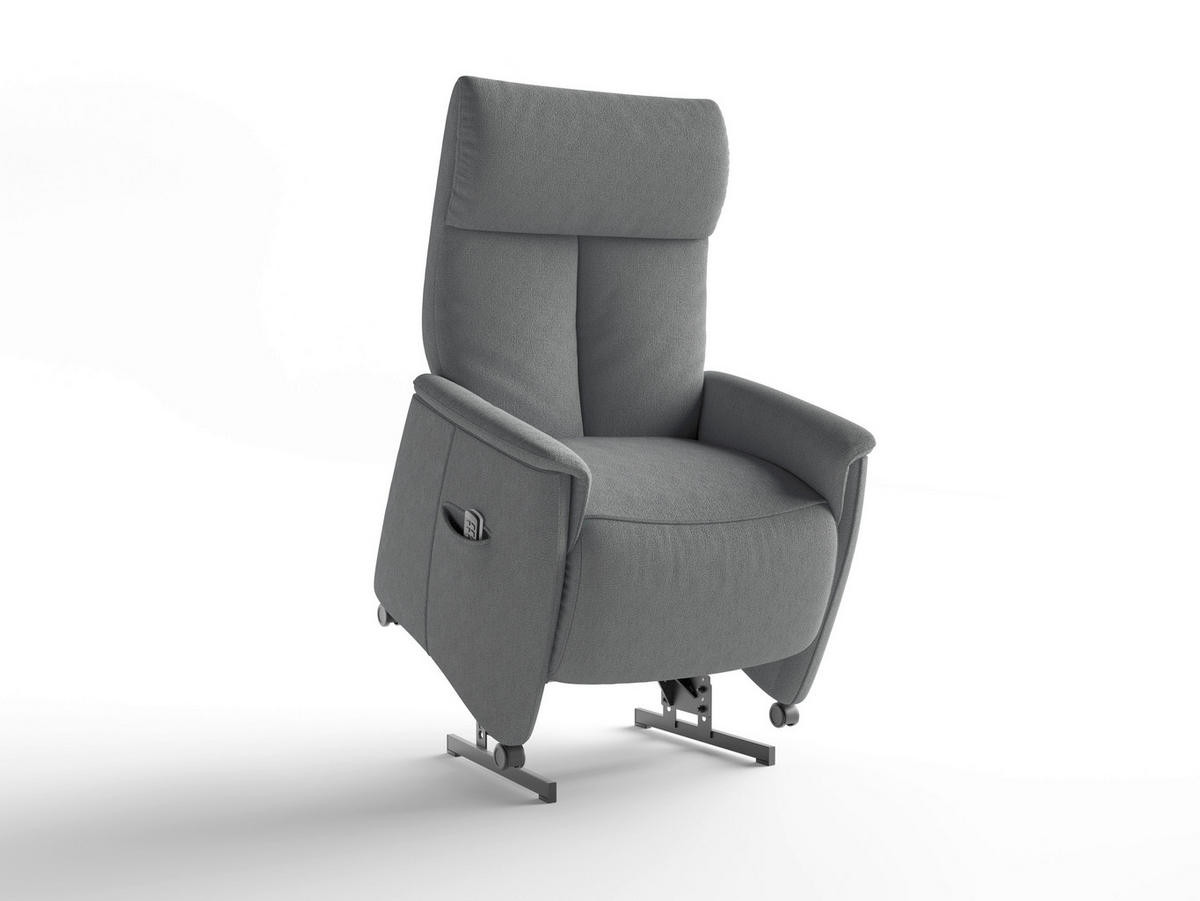 RELAXAČNÍ KŘESLO, textil, šedá - šedá/černá, Basics, textil/plast (76/112/84cm) - Sit & More