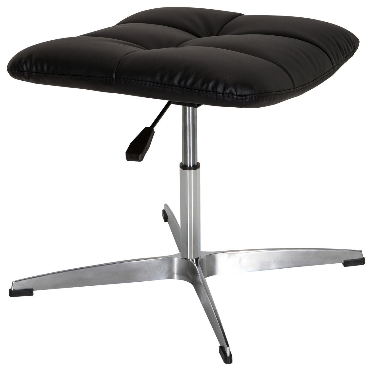 BÜROHOCKER Schwarz  - Silberfarben/Schwarz, MODERN, Textil/Metall (47/38/47cm) - MID.YOU