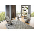 RELAXSESSEL in Leder Greige  - Greige/Schwarz, Design, Leder/Metall (76/108/86cm) - Dieter Knoll