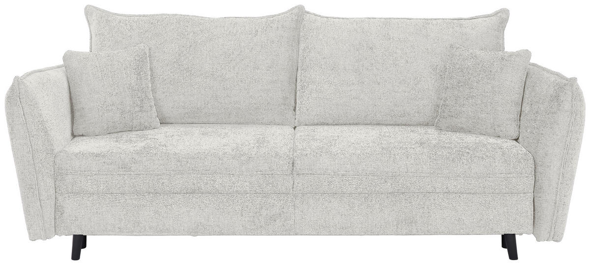 SCHLAFSOFA  mit Liegefunktion, Schlafen auf Sitzhöhe, Rücken echt Chenille Beige  - Beige/Schwarz, KONVENTIONELL, Holz/Textil (238/99/108cm) - Carryhome