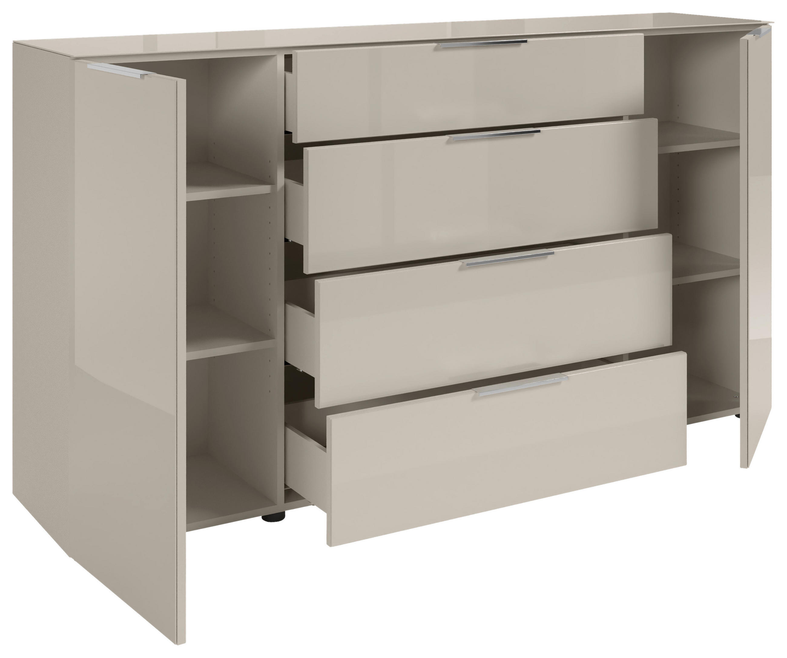 KOMODA,  - Moderno, steklo/leseni material (180/99/40cm) - MID.YOU