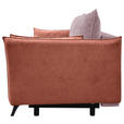 SCHLAFSOFA Cord, Flachgewebe Rosa  - Schwarz/Rosa, KONVENTIONELL, Textil/Metall (223/72/100cm) - Carryhome