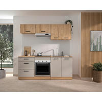 KÜCHENLEERBLOCK   in Beige, Beigebraun  - Beige/Beigebraun, Trend, Holzwerkstoff/Metall (200/211/60cm) - MID.YOU