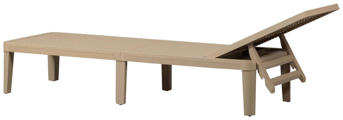 GARTENLIEGE 55/29/191 cm  - Sandfarben, Design, Kunststoff (55/29/191cm) - Gardenson