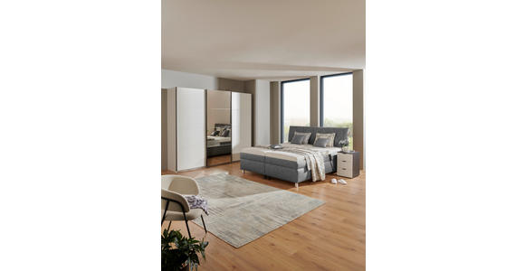 POLSTERBETT Matratze, Lattenrost, Bettkasten, motorische Verstellbarkeit Grau 180/200 cm  - Silberfarben/Weiß, KONVENTIONELL, Holz/Textil (180/200cm) - Esposa