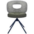 STUHL  Stoffauswahl, Sitzfläche 360° drehbar Webstoff  - Schwarz/Grün, Design, Textil/Metall (58/80/60cm) - Novel