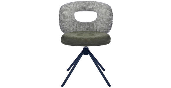 STUHL  Stoffauswahl, Sitzfläche 360° drehbar Webstoff  - Schwarz/Grün, Design, Textil/Metall (58/80/60cm) - Novel
