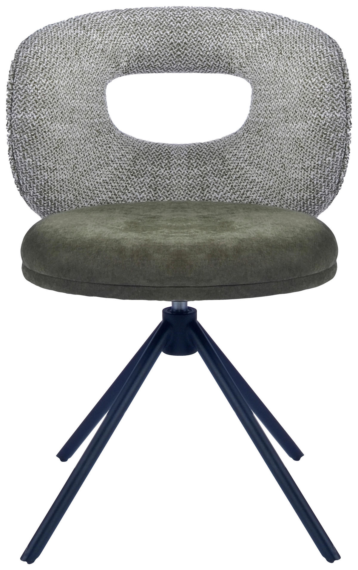 STUHL  Stoffauswahl, Sitzfläche 360° drehbar Webstoff  - Schwarz/Grün, Design, Textil/Metall (58/80/60cm) - Novel