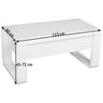 COUCHTISCH 115/60/45-71 cm rechteckig Weiß Hochglanz  - Weiß Hochglanz/Weiß, Design, Holzwerkstoff/Metall (115/60/45-71cm) - Hom`in