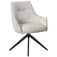 ARMLEHNSTUHL  in Eisen Cord  - Beige/Schwarz, LIFESTYLE, Textil/Metall (61/87/65cm) - MID.YOU