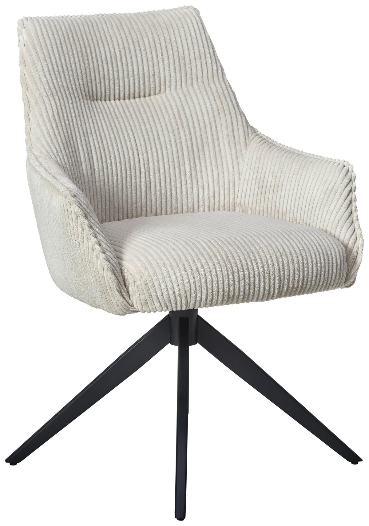 ARMLEHNSTUHL  in Eisen Cord  - Beige/Schwarz, LIFESTYLE, Textil/Metall (61/87/65cm) - MID.YOU