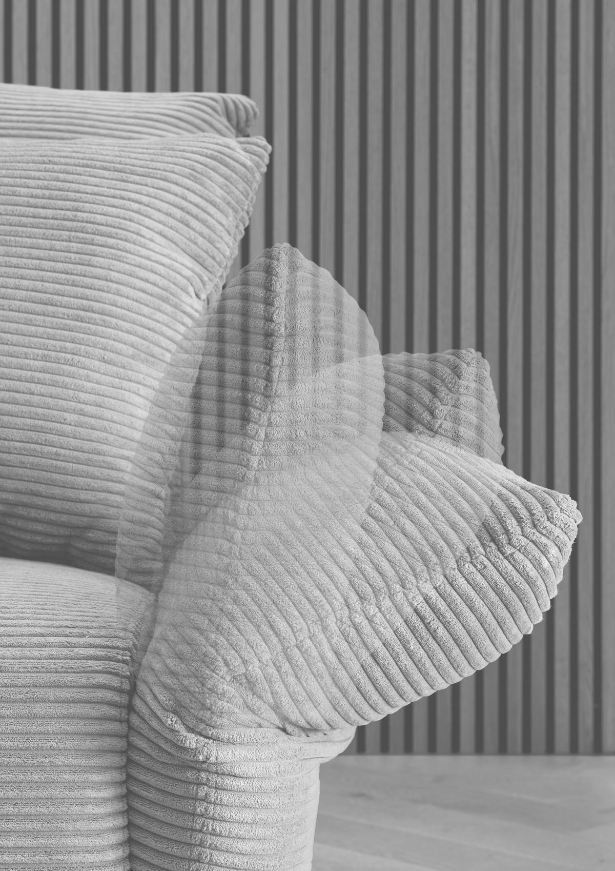 ECKSOFA Cappuccino Cord  - Schwarz/Cappuccino, Design, Textil/Metall (178/264-302cm) - Livetastic