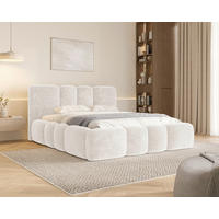 POLSTERBETT 140/200 cm,  in Beige, Lattenrost, Bettkasten,  - Beige/Schwarz, MODERN, Textil/Metall (140/200cm) - Livetastic