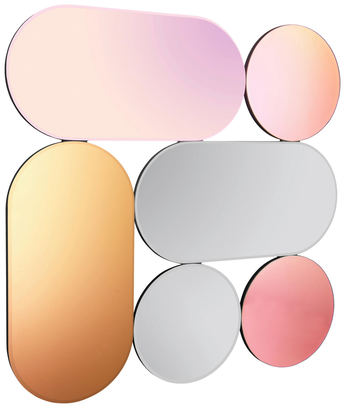 DEKOSPIEGEL 90/90/2 cm    in Freiform  - Multicolor, MODERN, Glas/Holzwerkstoff (90/90/2cm)