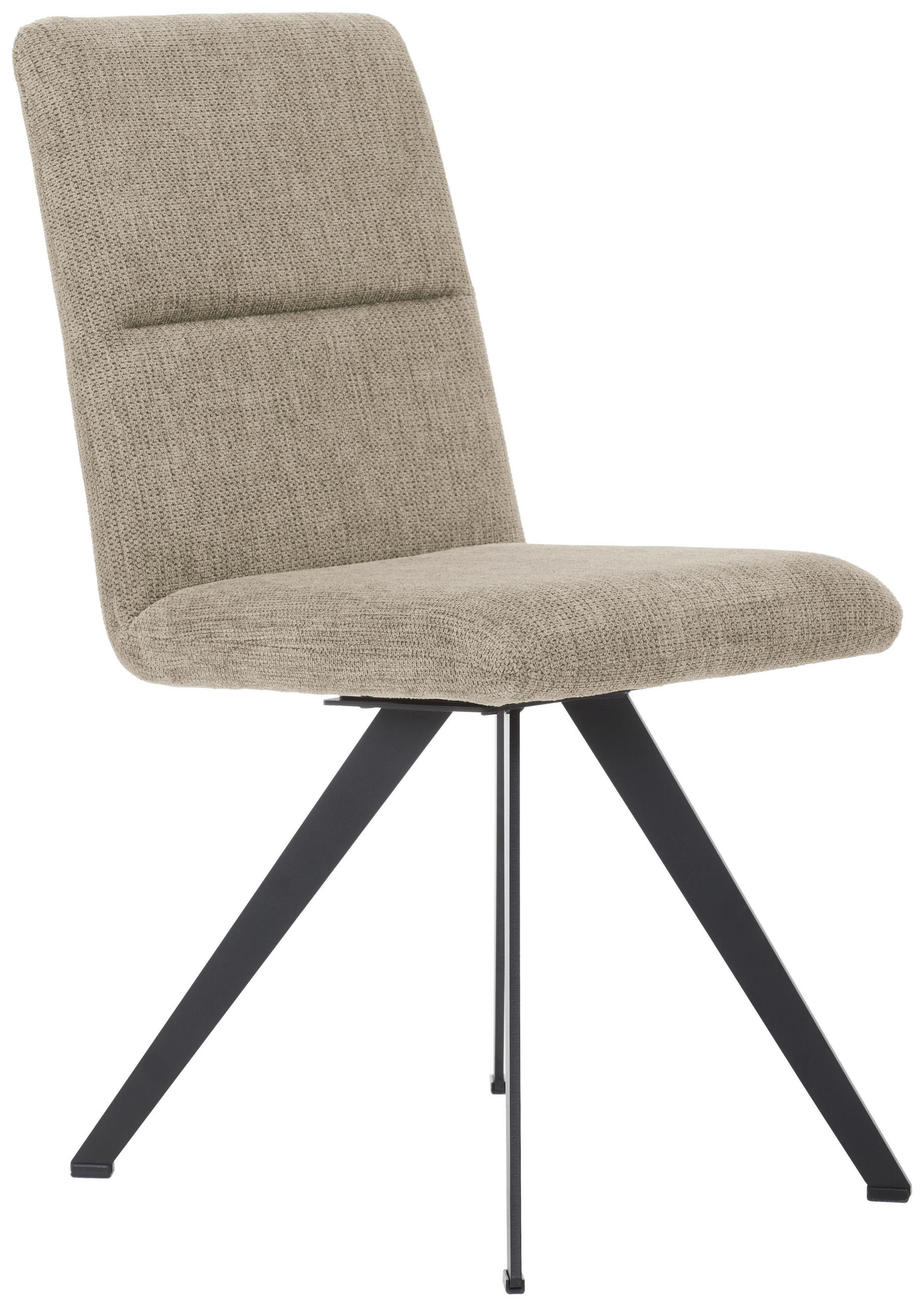 STUHL Webstoff Beige, Schwarz  - Beige/Schwarz, Design, Textil/Metall (46/91/61cm) - Novel
