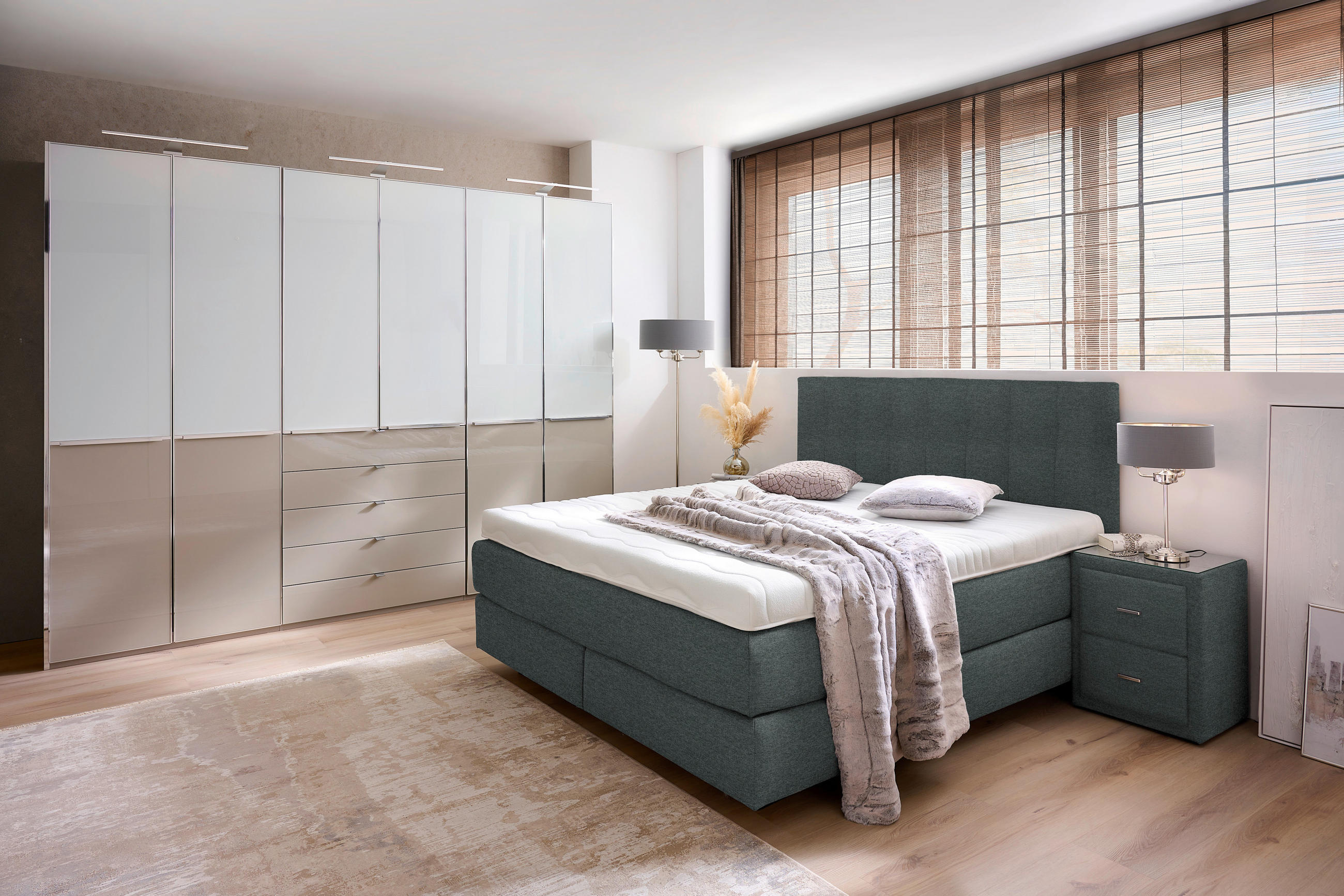 BOXSPRINGBETT 200/200 cm  in Anthrazit  - Anthrazit/Schwarz, Design, Holzwerkstoff/Kunststoff (200/200cm) - Beldomo - Sleep