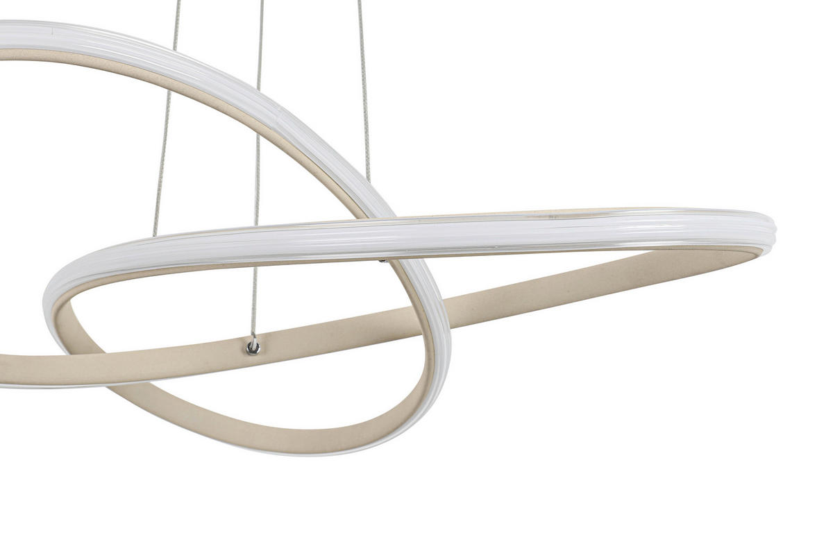 LAMPĂ SUSPENDATĂ CU LED 55/120 cm  - culoare crom/nisipiu, Design, plastic/metal (55/120cm) - Novel