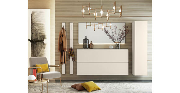 GARDEROBENPANEEL 10/165/5 cm - Sandfarben/Chromfarben, Design, Holzwerkstoff/Metall (10/165/5cm) - Moderano
