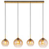 HÄNGELEUCHTE 120/25/120 cm    - Klar/Messingfarben, Design, Glas/Metall (120/25/120cm) - Globo