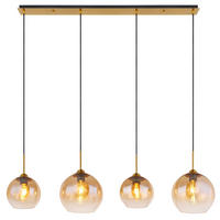 VISEČA SVETILKA     120/25/120 cm         E27 - prozorno/barve medenine, Design, kovina/steklo (120/25/120cm) - Globo