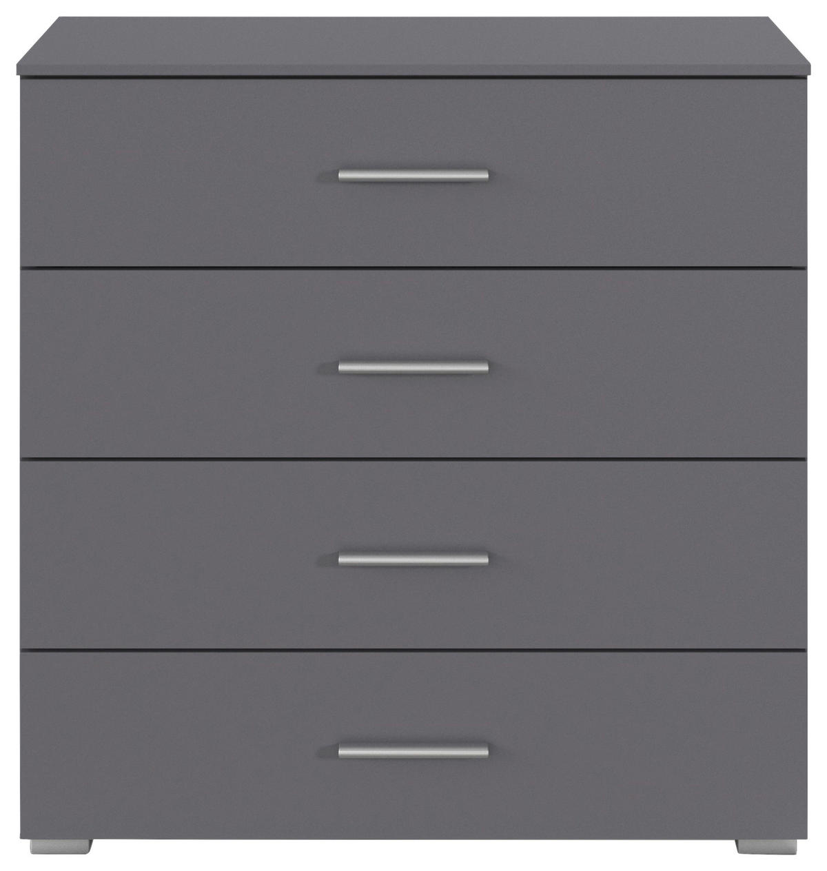 KOMMODE , 80/81/42 cm, 4 Schublade(n)  - Alufarben/Grau, KONVENTIONELL, Holzwerkstoff/Kunststoff (80/81/42cm) - home24