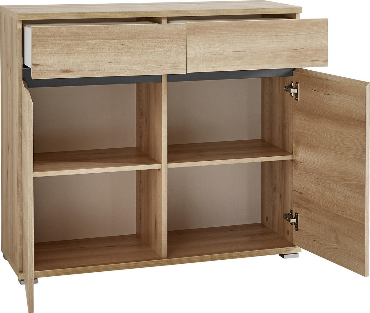 KOMMODE 96/88/40 cm  in Buchefarben  - Silberfarben/Buchefarben, Basics, Holzwerkstoff/Kunststoff (96/88/40cm) - Carryhome