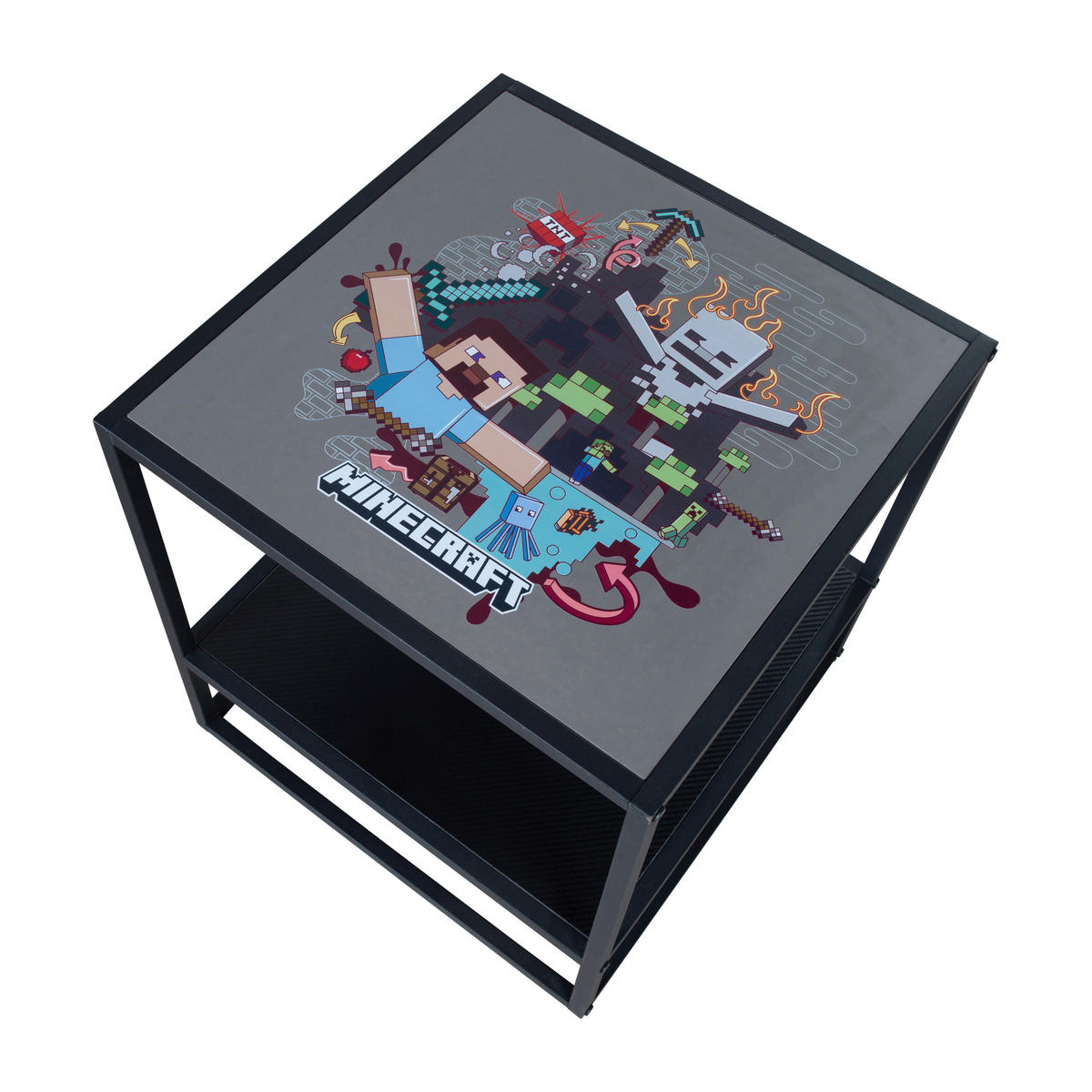 BEISTELLTISCH in Metall, Holzwerkstoff 45/45/48 cm  - Schwarz, MODERN, Holzwerkstoff/Metall (45/45/48cm) - Minecraft