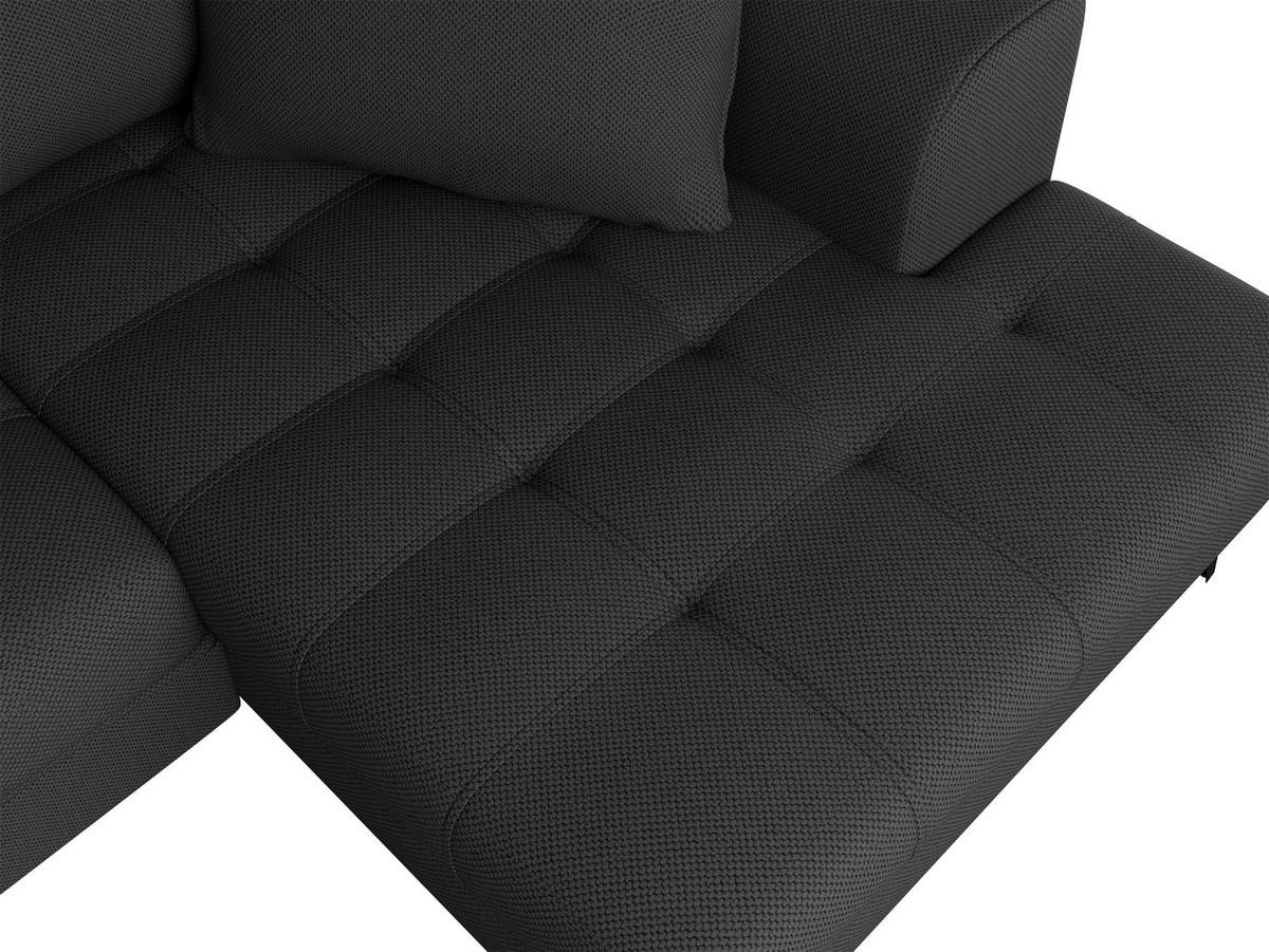 Ecksofa inkl. Funktionen in Webstoff Anthrazit  - Anthrazit/Schwarz, Modern, Holz/Textil (177/279cm)