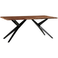 STOL ZA BLAGOVAONICU  crna, boje oraha  drvo, metal      - boje oraha/crna, Moderno, drvo/metal (180/90/76cm) - MID.YOU