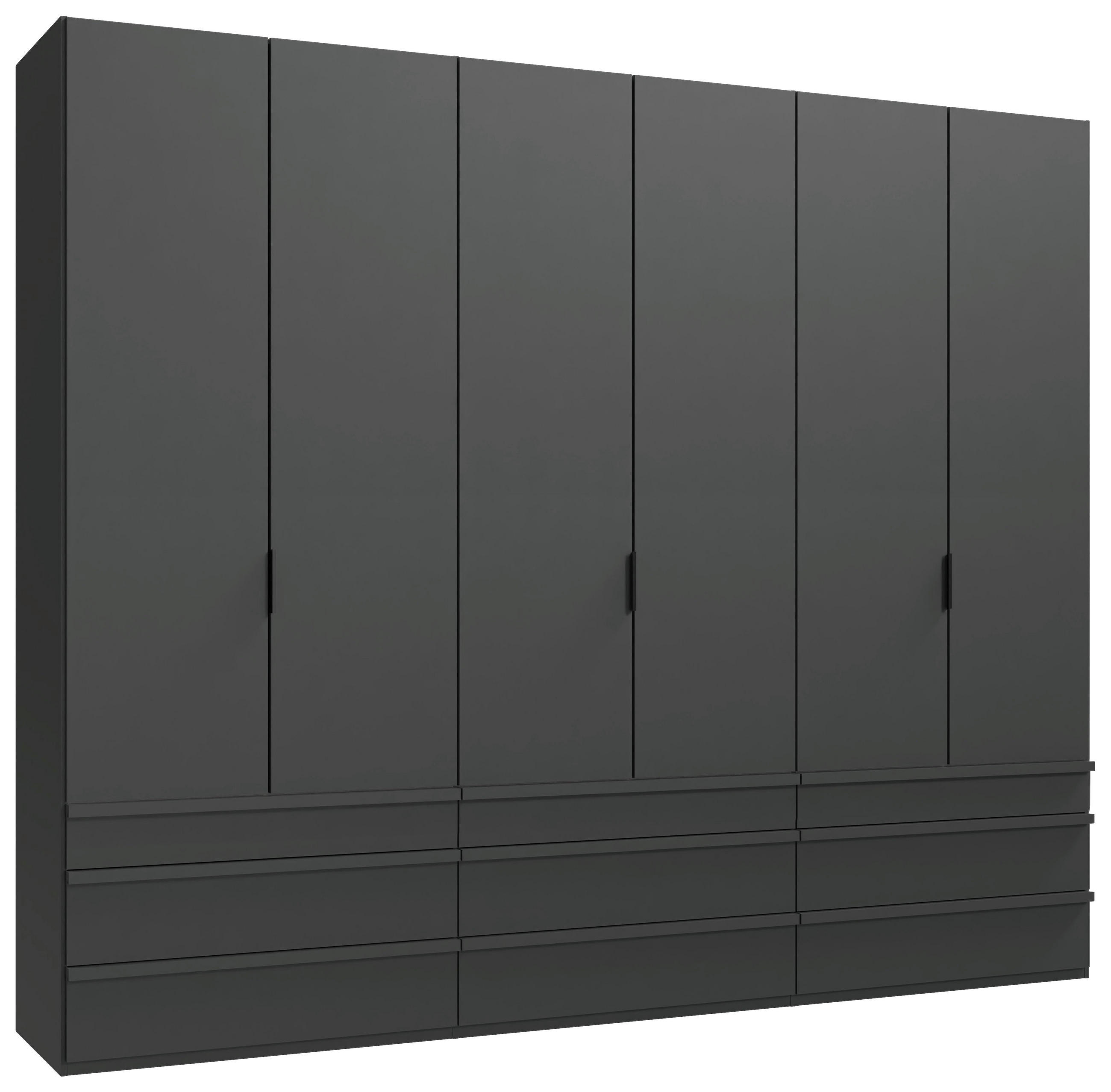 FALTTÜRENSCHRANK 300/236/58 cm 6-türig Graphitfarben  - Schwarz/Graphitfarben, Design, Holzwerkstoff (300/236/58cm) - Boxxx