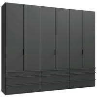 FALTTÜRENSCHRANK 300/236/58 cm 6-türig Graphitfarben  - Schwarz/Graphitfarben, Design, Holzwerkstoff (300/236/58cm) - Boxxx