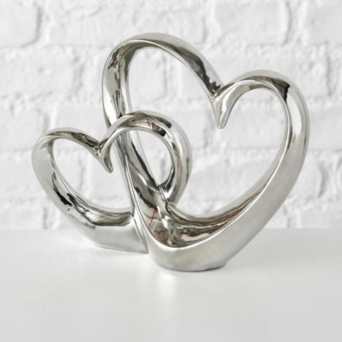 SKULPTUR - vit/silver, keramik (26/7/22cm) - Boltze Home