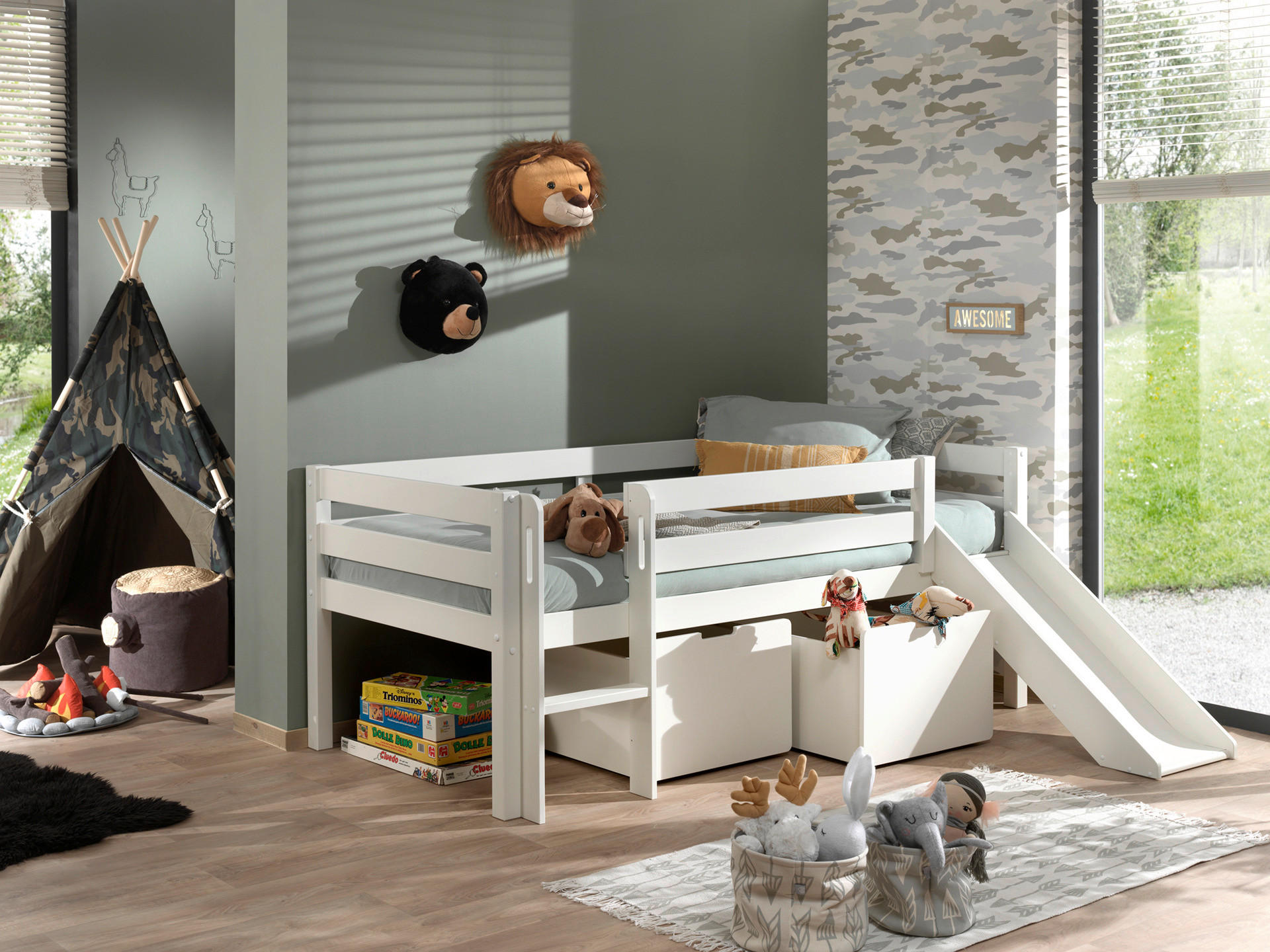 SPIELBETT Kiefer 90/200 cm Weiß  - Weiß, MODERN, Holz/Holzwerkstoff (90/200cm) - Vipack
