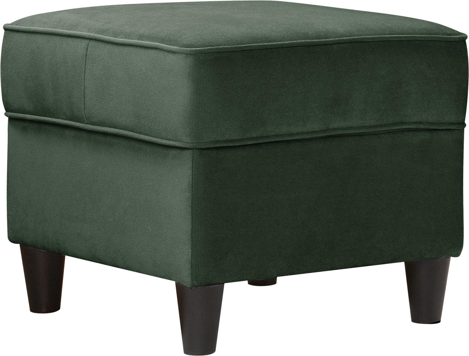 HOCKER Plüsch Dunkelgrün  - Dunkelgrün/Schwarz, Design, Holz/Textil (52/45/52cm) - MID.YOU