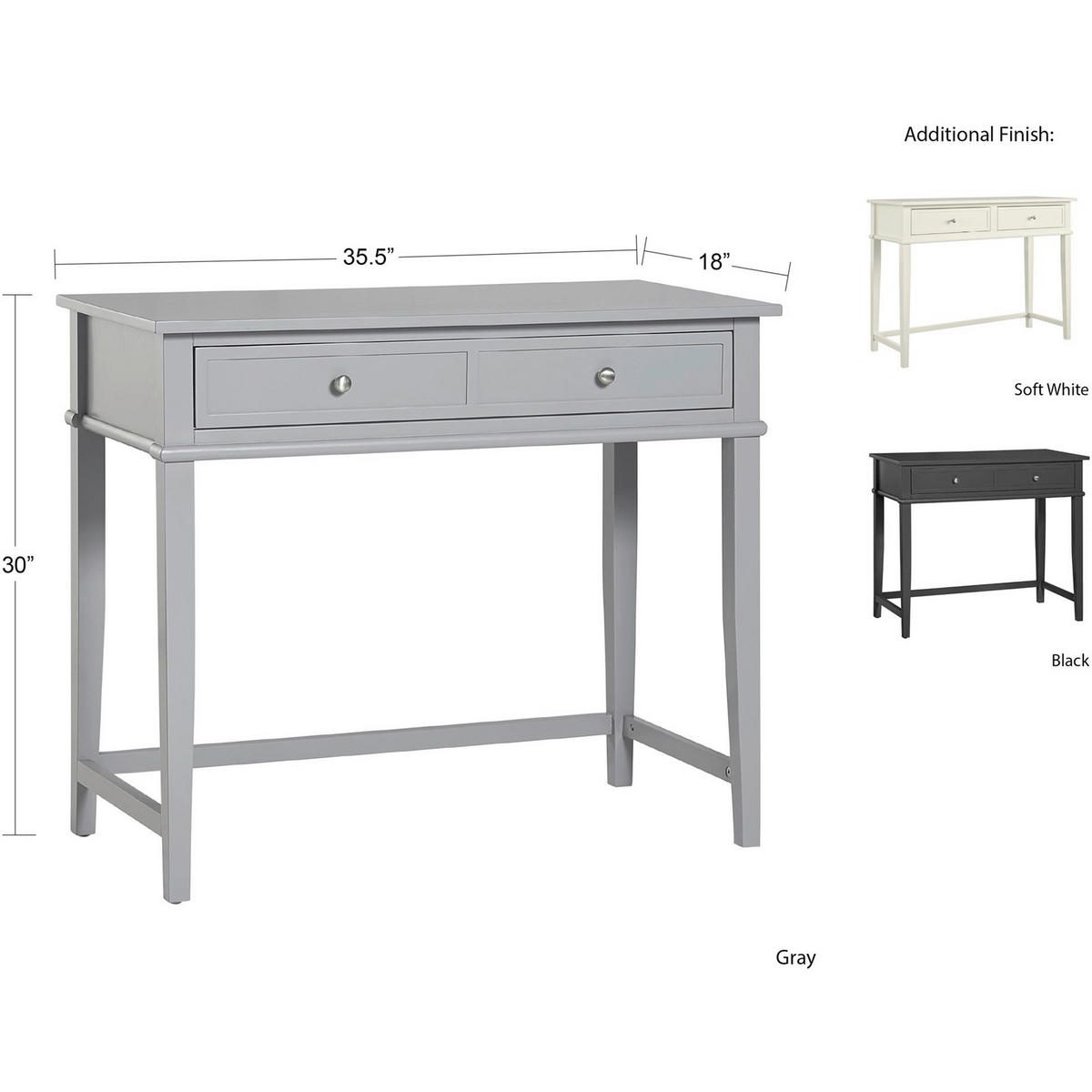 SCHREIBTISCH 89/75/45 cm  in Grau  - Silberfarben/Grau, Design, Holzwerkstoff/Metall (89/75/45cm) - MID.YOU
