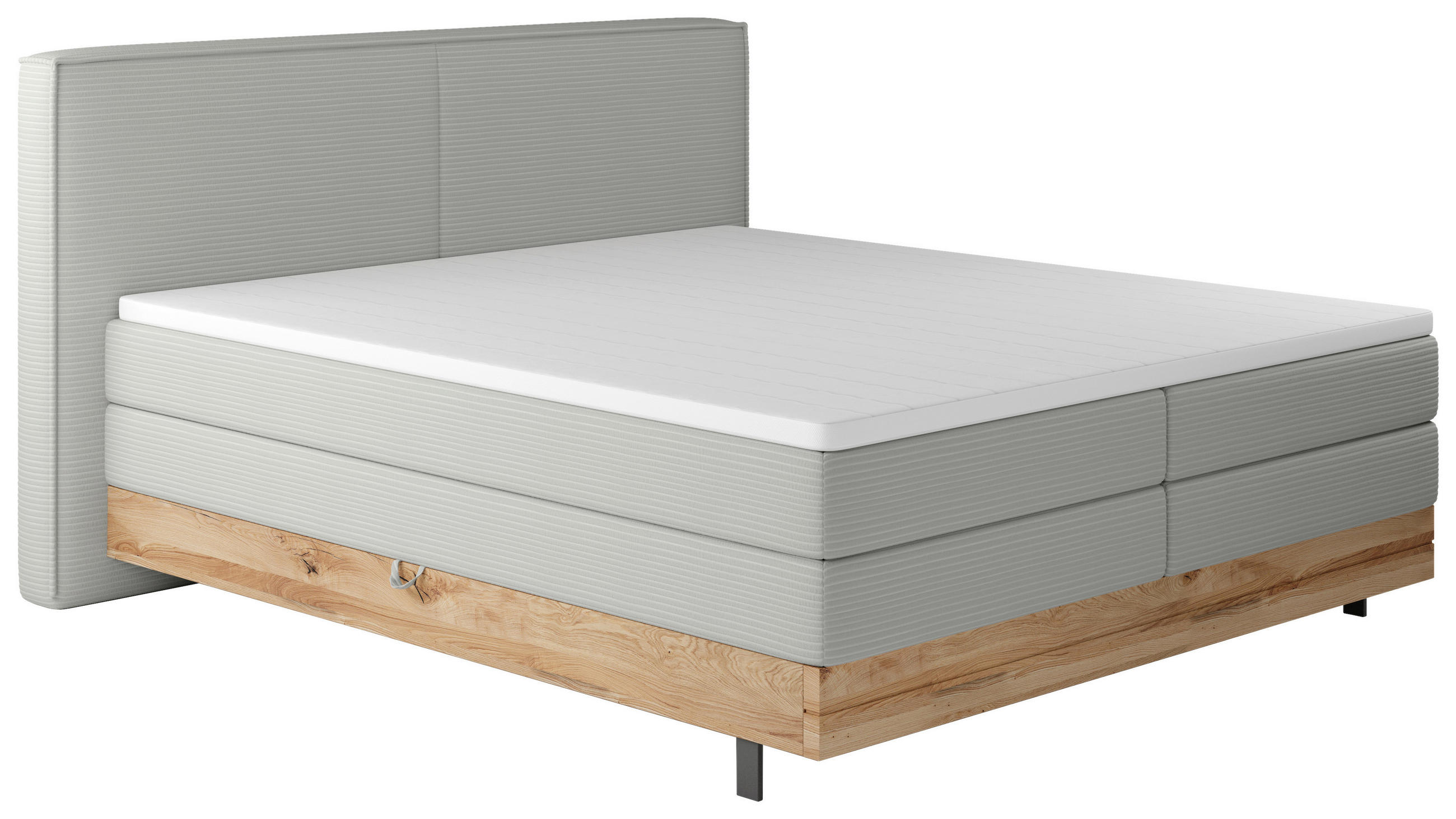 BOXSPRINGBETT 160/200 cm  in Grau  - Schwarz/Grau, Natur, Holz/Textil (160/200cm) - Valnatura