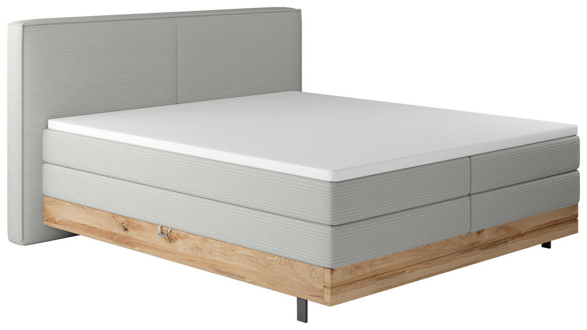 BOXSPRINGBETT 160/200 cm  in Grau  - Schwarz/Grau, Natur, Holz/Textil (160/200cm) - Valnatura