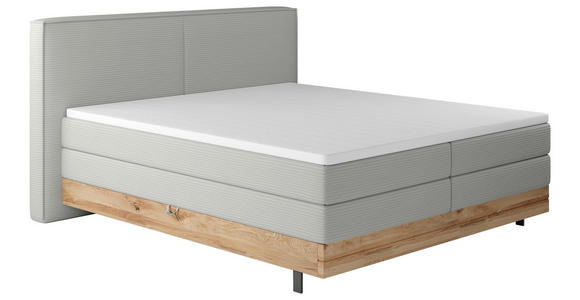 BOXSPRINGBETT 180/200 cm  in Grau  - Schwarz/Grau, Natur, Holz/Textil (180/200cm) - Valnatura