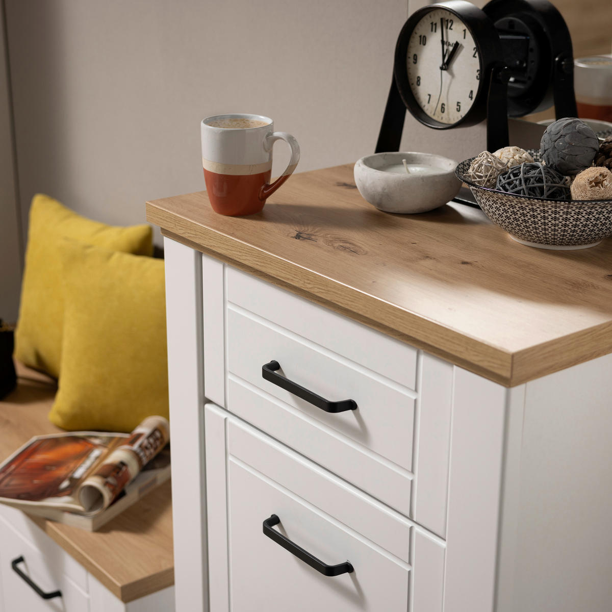 GARDEROBE 5-teilig  in 260/194,5/41 cm  - Weiß/Eiche Artisan, Basics, Holzwerkstoff (260/194,5/41cm) - Carryhome