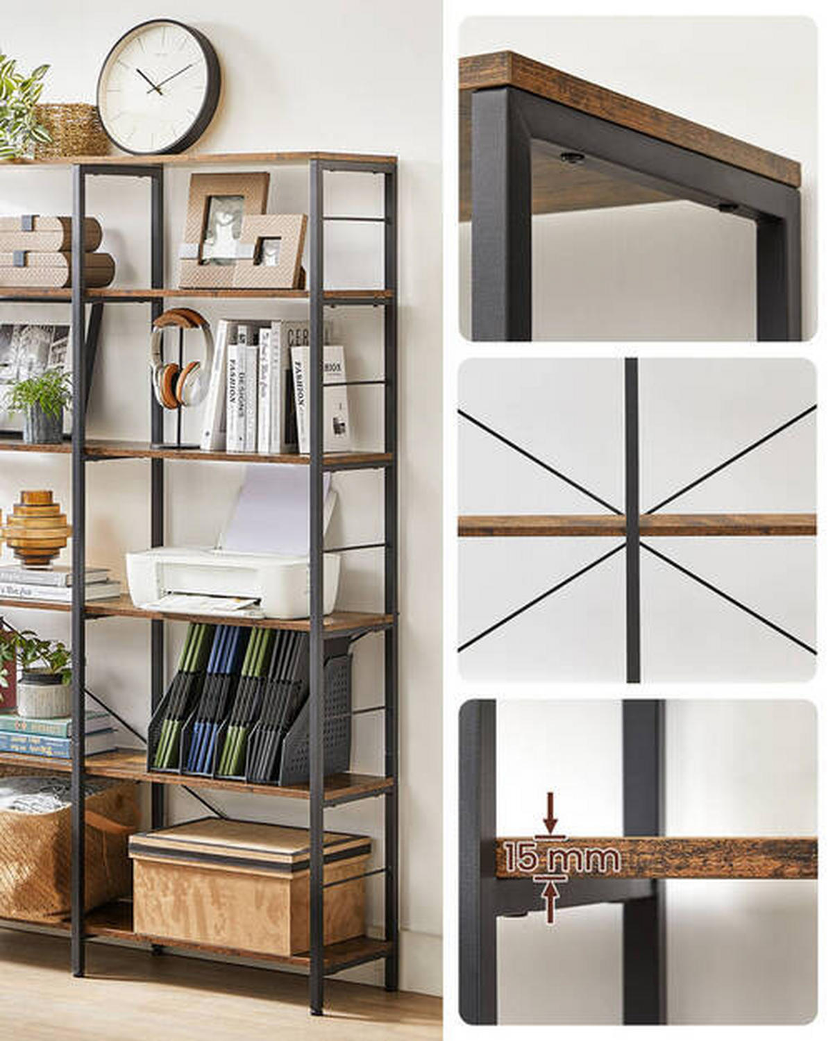 REGAL Braun, Schwarz  - Schwarz/Braun, Trend, Holzwerkstoff (120/172,5/30cm) - Boxxx
