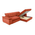 ECKSOFA in Mikrofaser Orange  - Chromfarben/Orange, Design, Textil/Metall (265/180cm) - Carryhome