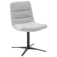 STUHL  in Cord Textil  - Hellgrau/Schwarz, Design, Textil/Metall (52/88/66cm) - Dieter Knoll