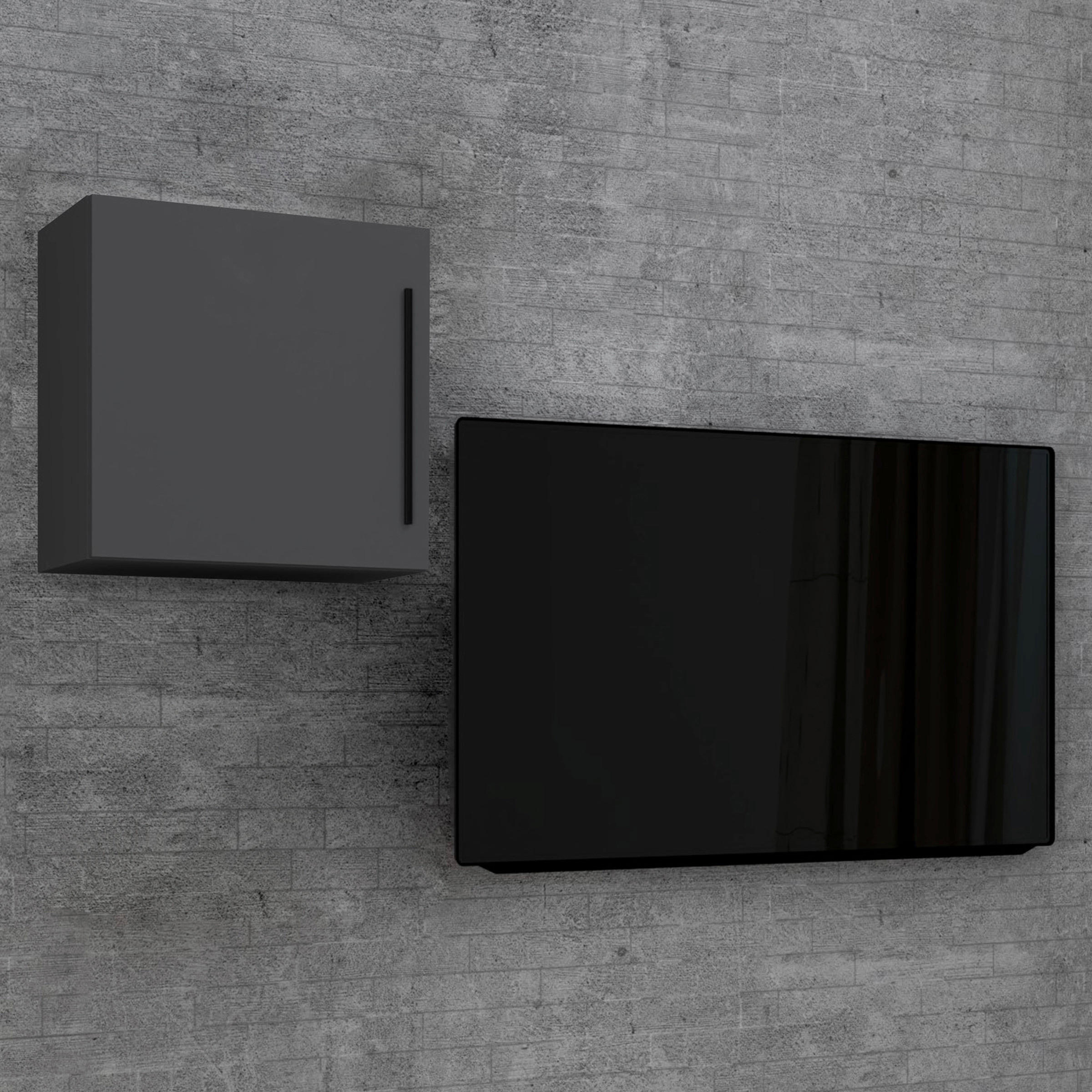 HÄNGEELEMENT in Anthrazit   - Anthrazit/Schwarz, MODERN, Holzwerkstoff/Metall (50/50/30cm) - MID.YOU