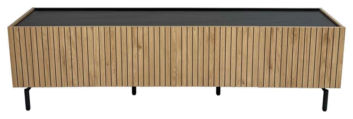 TV-BÄNK LINO  i 181/50/40 cm  - svart/ekfärgad, Design, metall/trämaterial (181/50/40cm) - Xora