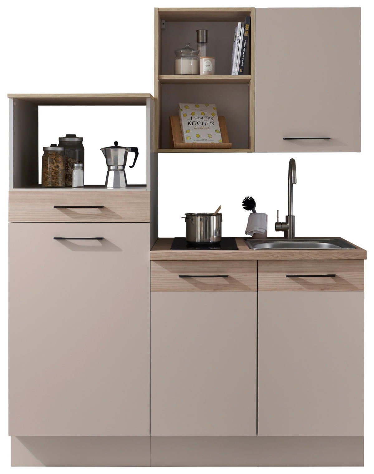 KÜCHENBLOCK   in Eichefarben, Kaschmir  - Kaschmir/Eichefarben, Trend, Holzwerkstoff/Metall (150/210/60cm) - MID.YOU