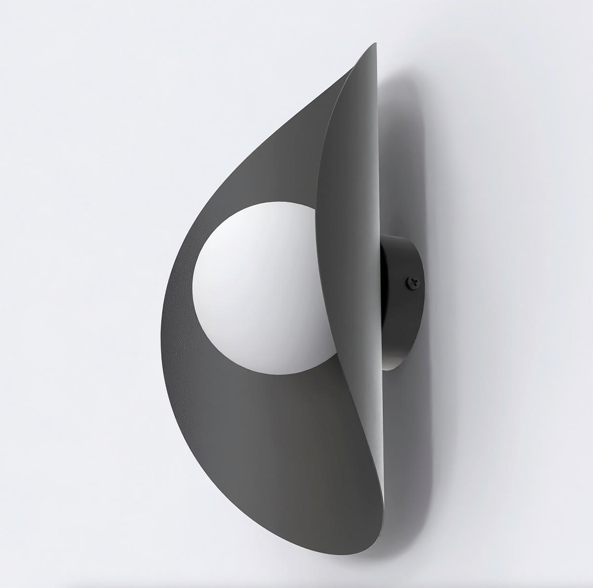 WANDLEUCHTE  23/13/30 cm    - Schwarz, Design, Glas/Metall (23/13/30cm)